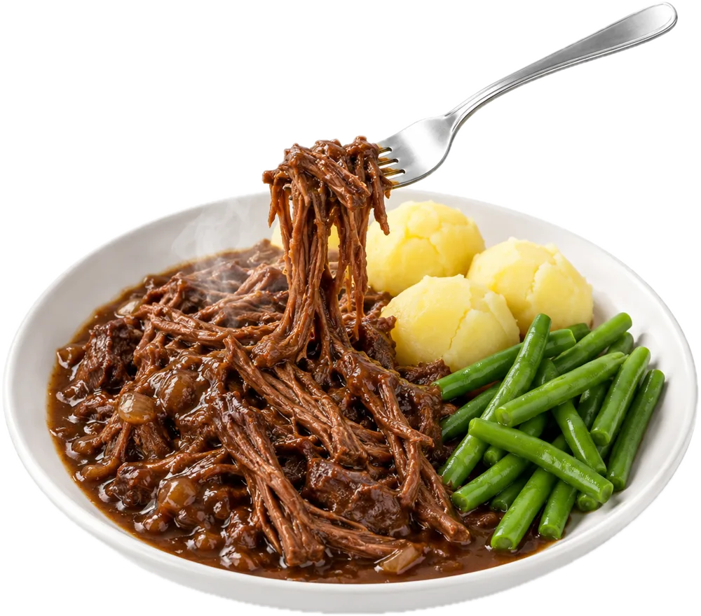 Draadjesvlees in donkere jus